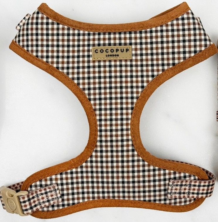 Cocopup Heritage Check Adjustable Neck Harness X/small