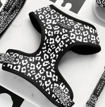 Cocopup Black Leopard Adjustable Neck Harness Medium