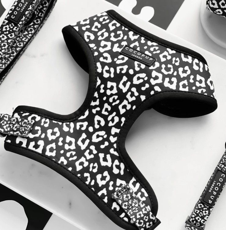 Cocopup Black Leopard Adjustable Neck Harness Medium