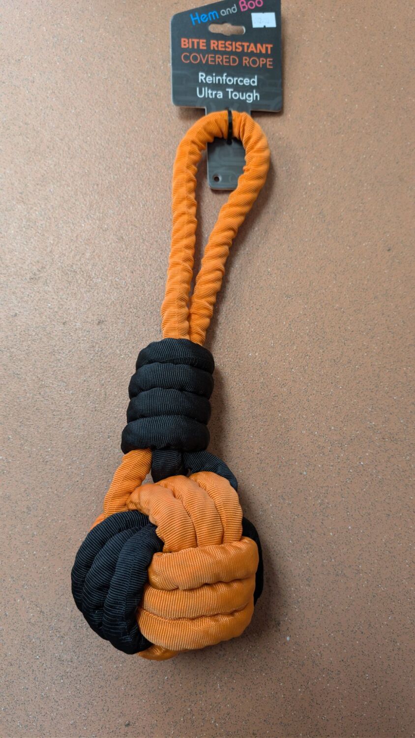 Bite Resistant Covered Rope Ball Tug 45cm