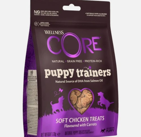 Wellness CORE Dog Treats Puppies Puppy Trainers Chicken with Carrots 170g