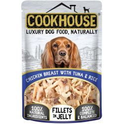 Cookhouse Dog Chicken Breast with Tuna & Rice Fillets in Jelly