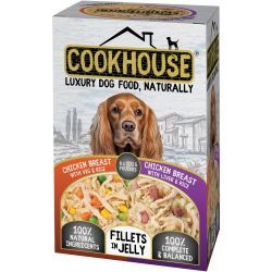 Cookhouse Dog Chicken Breast with Veg & Rice Fillets in Jelly 100g 6 pack