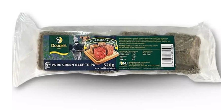 Dougies Raw Dog Food Pure Green Beef Tripe 540g