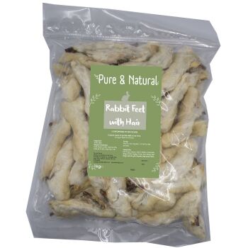 Pure & Natural Rabbit Feet With Hair 1kg