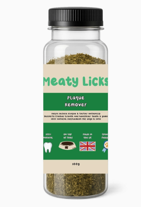 Meaty licks Plaque Remover Seaweed Powder For Dogs 120g