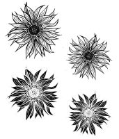 Sunflower:  Set of 4: 20% off - discount included in price shown