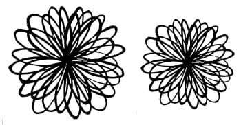 Doodle flower pair - 4" and 3" : 20% off - discount included in price shown