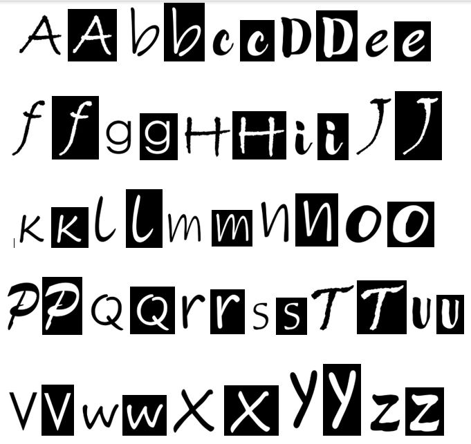 Quirky Alphabet Positive and Negative
