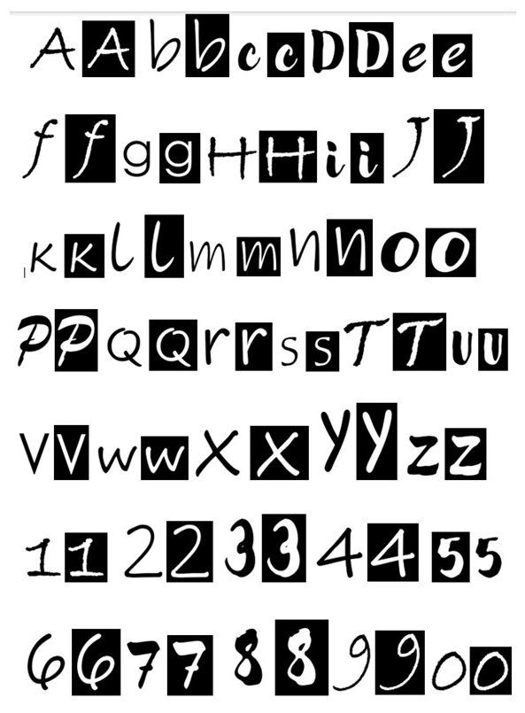 Quirky Alphabet and Numbers, Positive and Negative 
