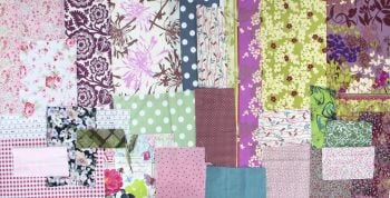 Fabric Collage Packs:  Purpley pink/ green mix