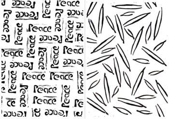 Peace and Pine Needles Pair: each  approx 3" x 4"