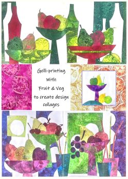 Gelli-Printing with Fruit and Veg, to create Still Life Designs: Calcutt Village Hall: Sat 20 and Sun 21st September 2025. Deposit