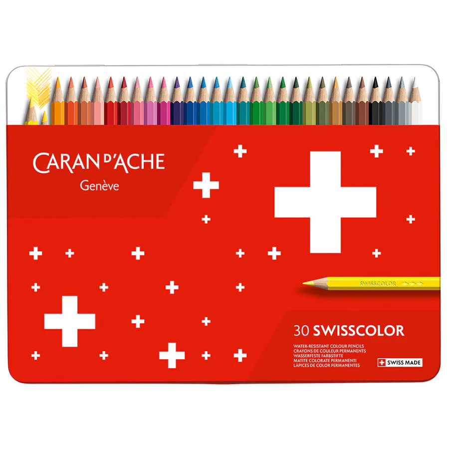 Swisscolour Water-Resistant Pencils: Tin of 30