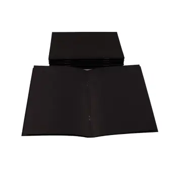 A3 Portrait Black Cover Stapled Sketchbook - Black pages