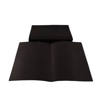 A4 Portrait Black Cover Stapled Sketchbook - Black pages