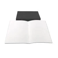 A5 Portrait Black Cover Stapled Sketchbook - White pages