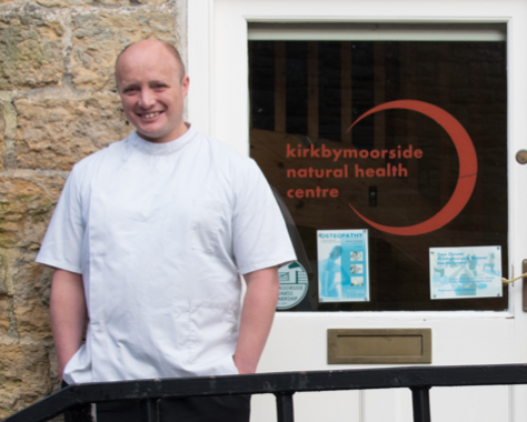 Darren Chandler Osteopath outside The Kirkbymoorside Natural health clinic