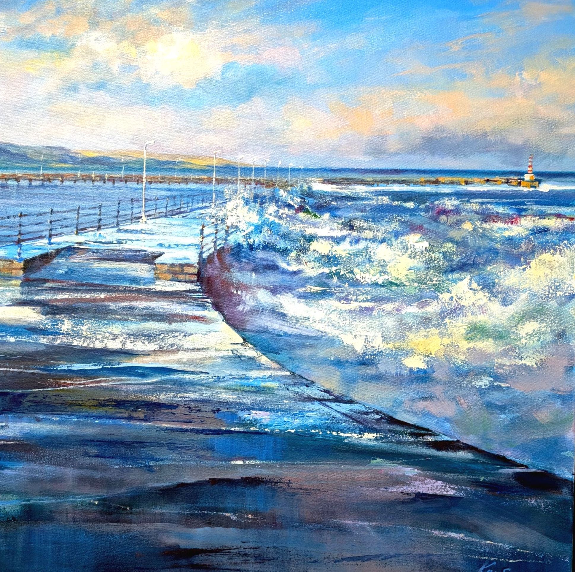 Amble flooded jetty