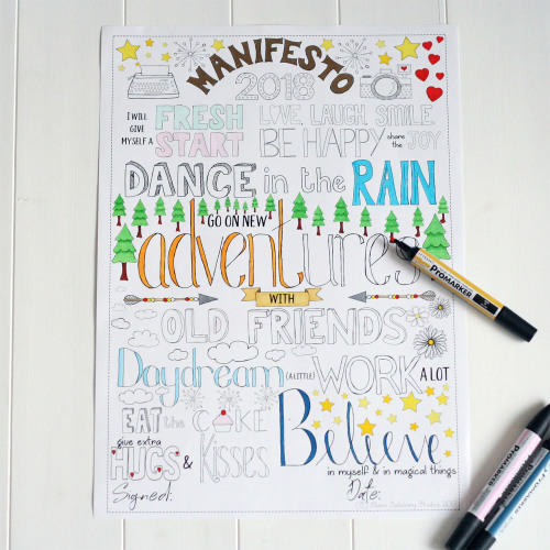 2018 Manifesto Colouring Poster A3 size
