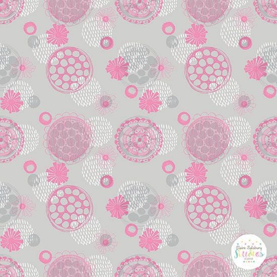 HOT PINK, GREY and WHITE LAYERED PATTERN - PINK POP - CGOCT18 - PP