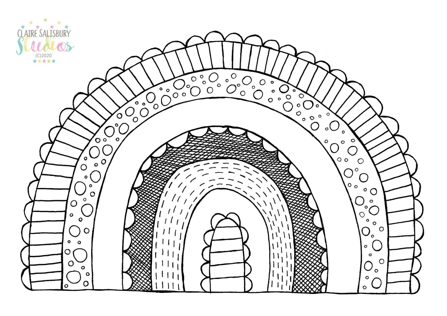 Free Rainbow Colouring Page Printable