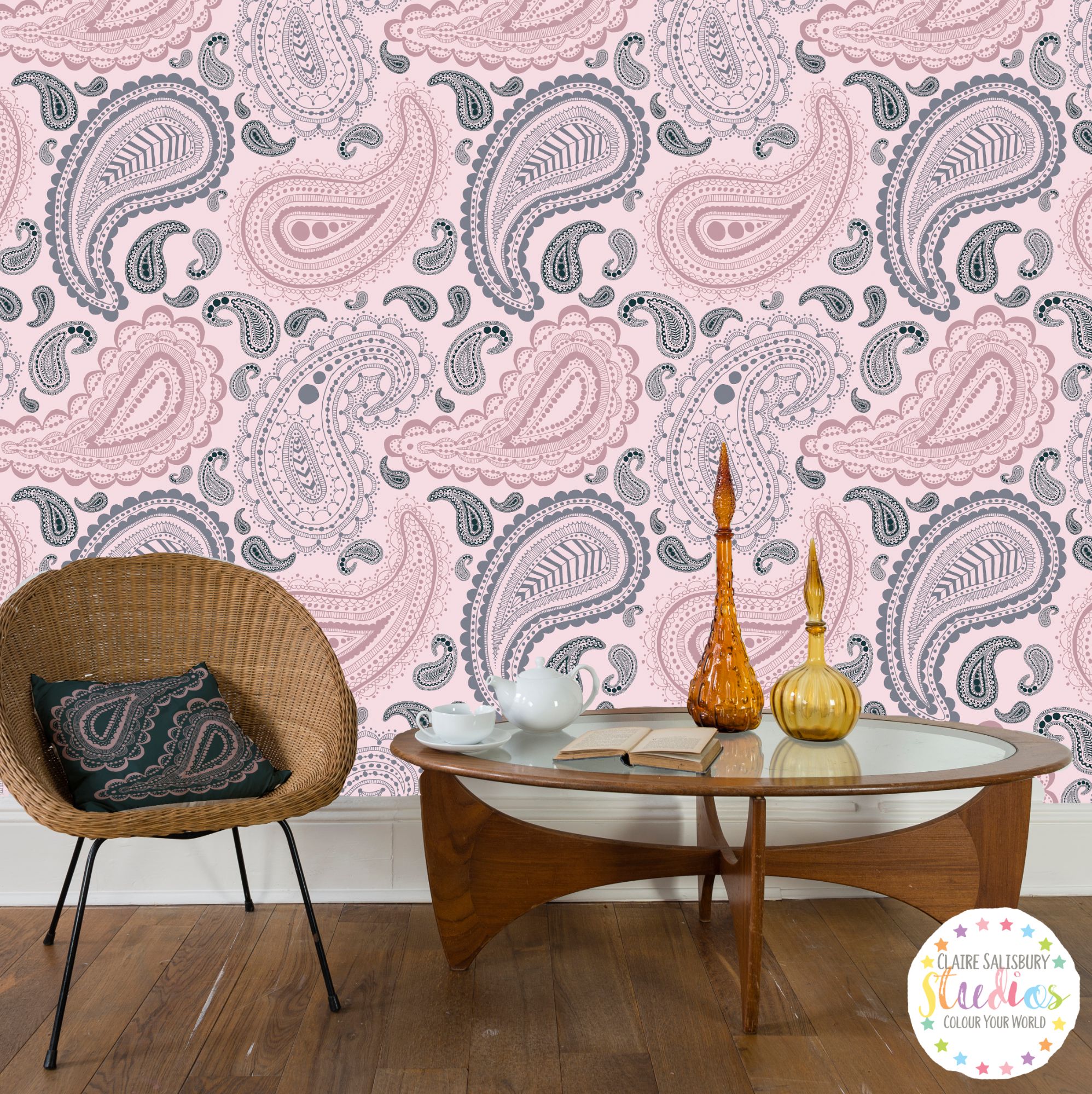 PERFECTLY PAISLEY WALL PAPER SQ