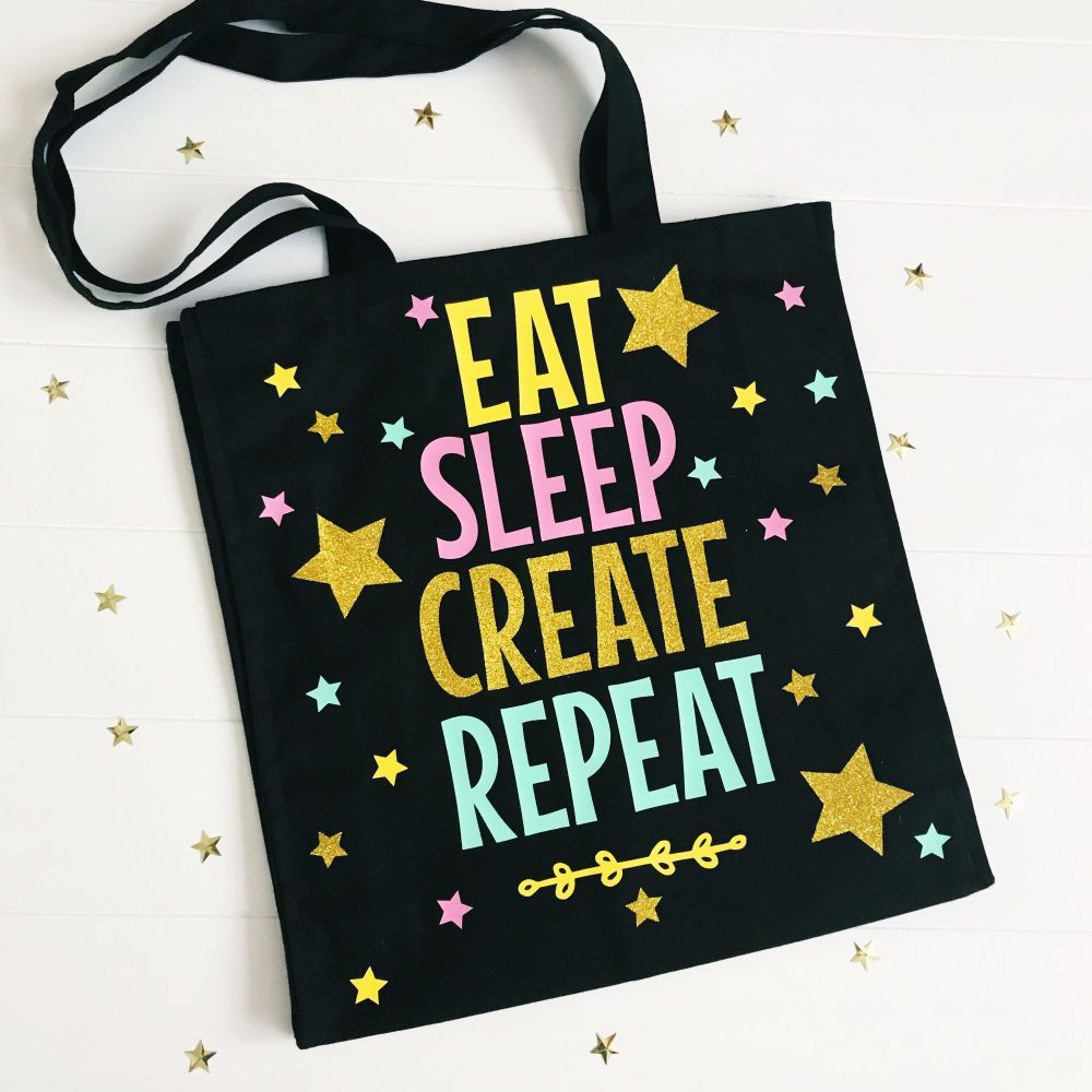 Eat, Sleep, Create, Repeat Canvas Tote Bag
