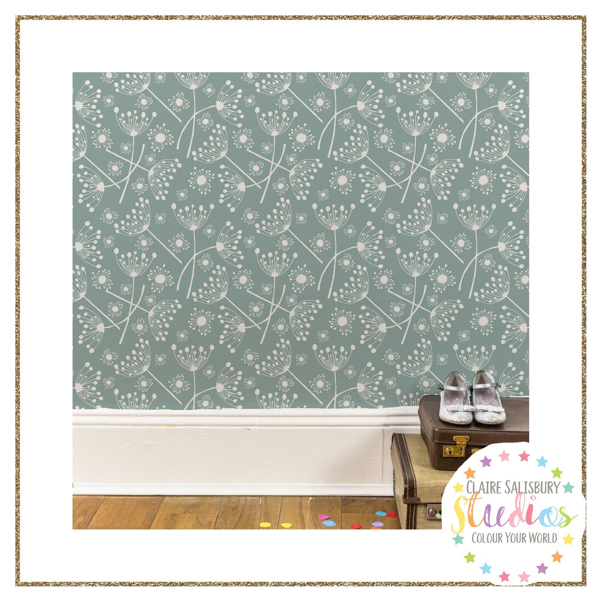 DANDELION CLOCKS & COW PARSLEY BLUE WALLPAPER.jpg