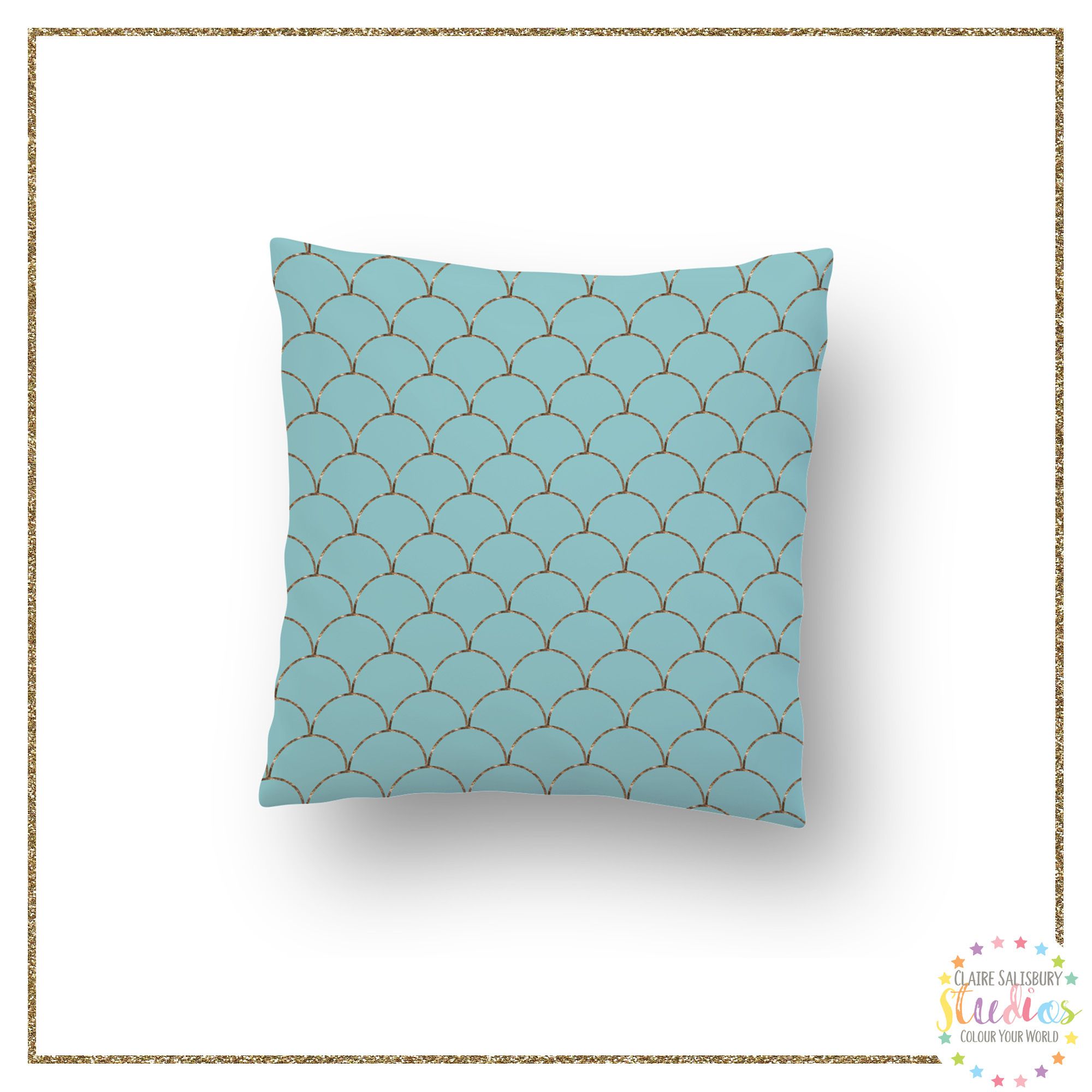 MERMAID TAIL AQUA PILLOW PLAIN SQUARE.jpg