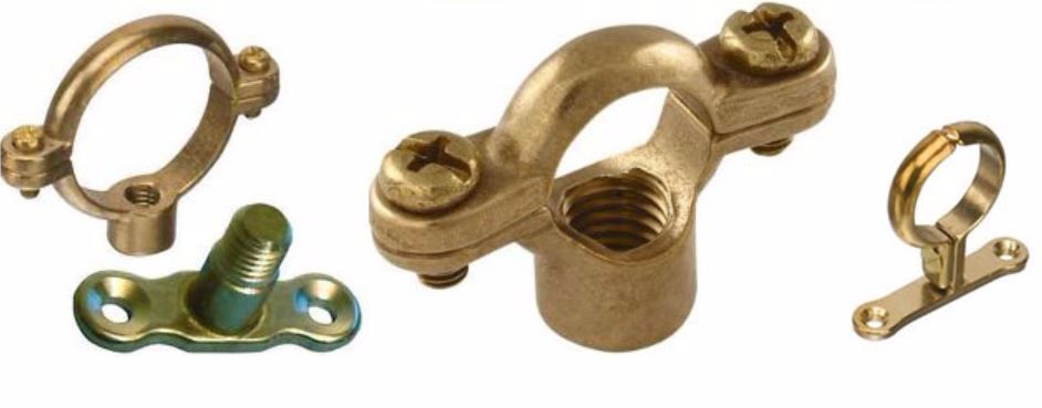 Brass & Chrome Pipe Clips