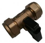 Lever operated brass isolating valve 15mm
