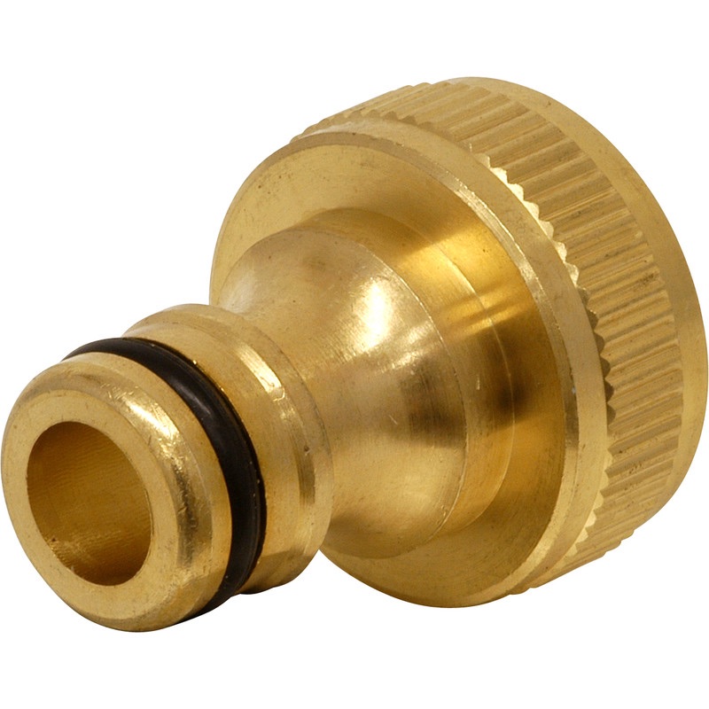  brass 3/4" BSP to 1/2" quick connect male. 3/4" BSP fits 1/2" outside tap.