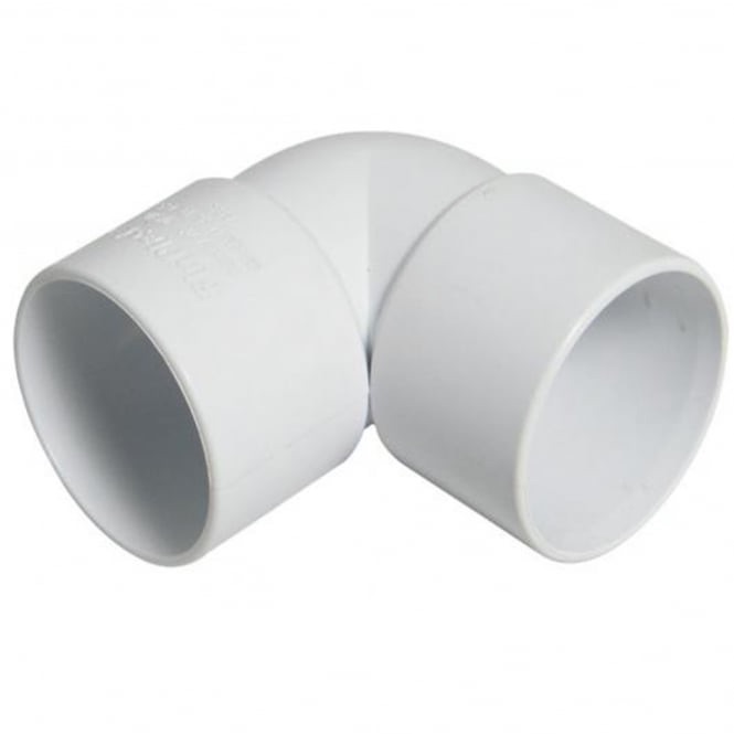 32mm White Floplast Solvent Weld 90° Knuckle Elbow 