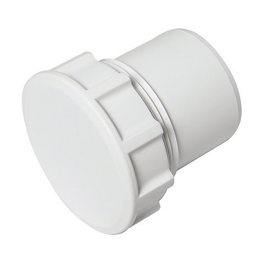50mm White Floplast Solvent Weld Access Plug