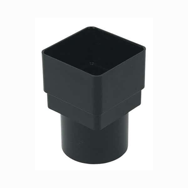 Floplast 65mm square to 68mm round pipe adaptor black 