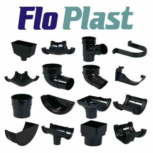 Floplast Rainwater System - Half Round 112mm Black