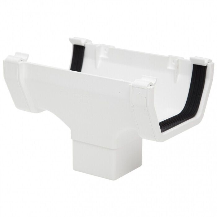 Floplast 114mm square running outlet - White