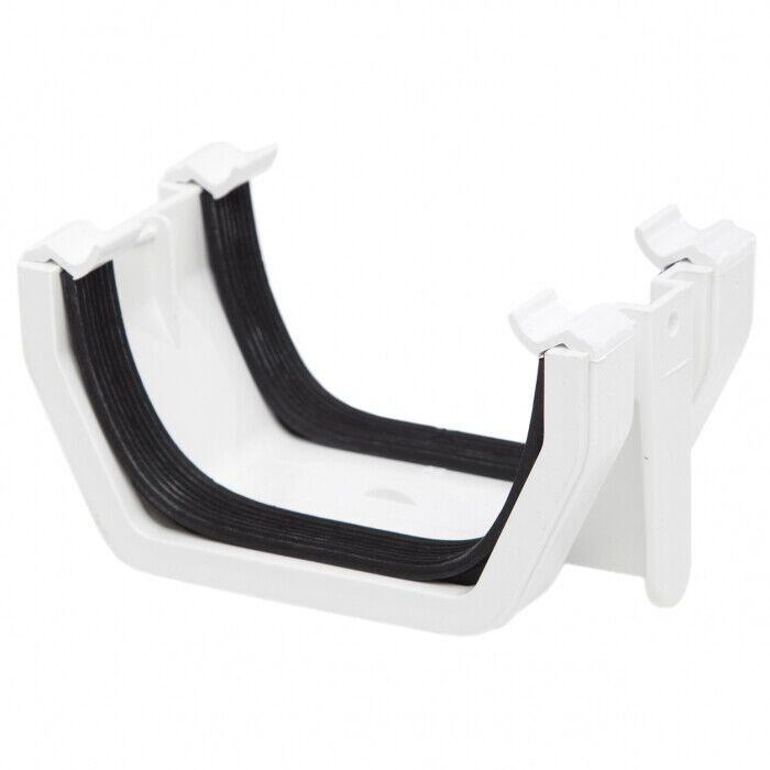 Floplast 114mm square union bracket - White