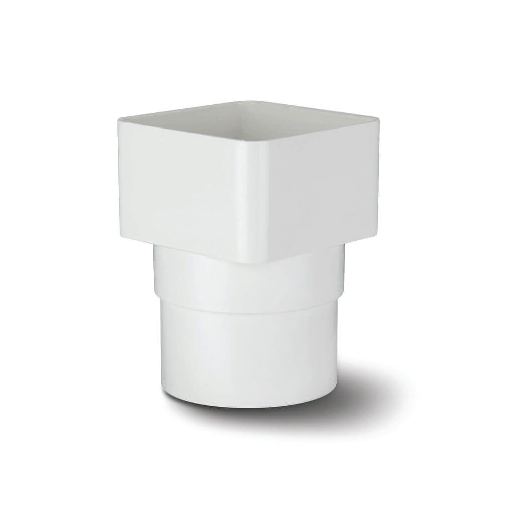 Floplast 65mm square to 68mm round pipe adaptor White