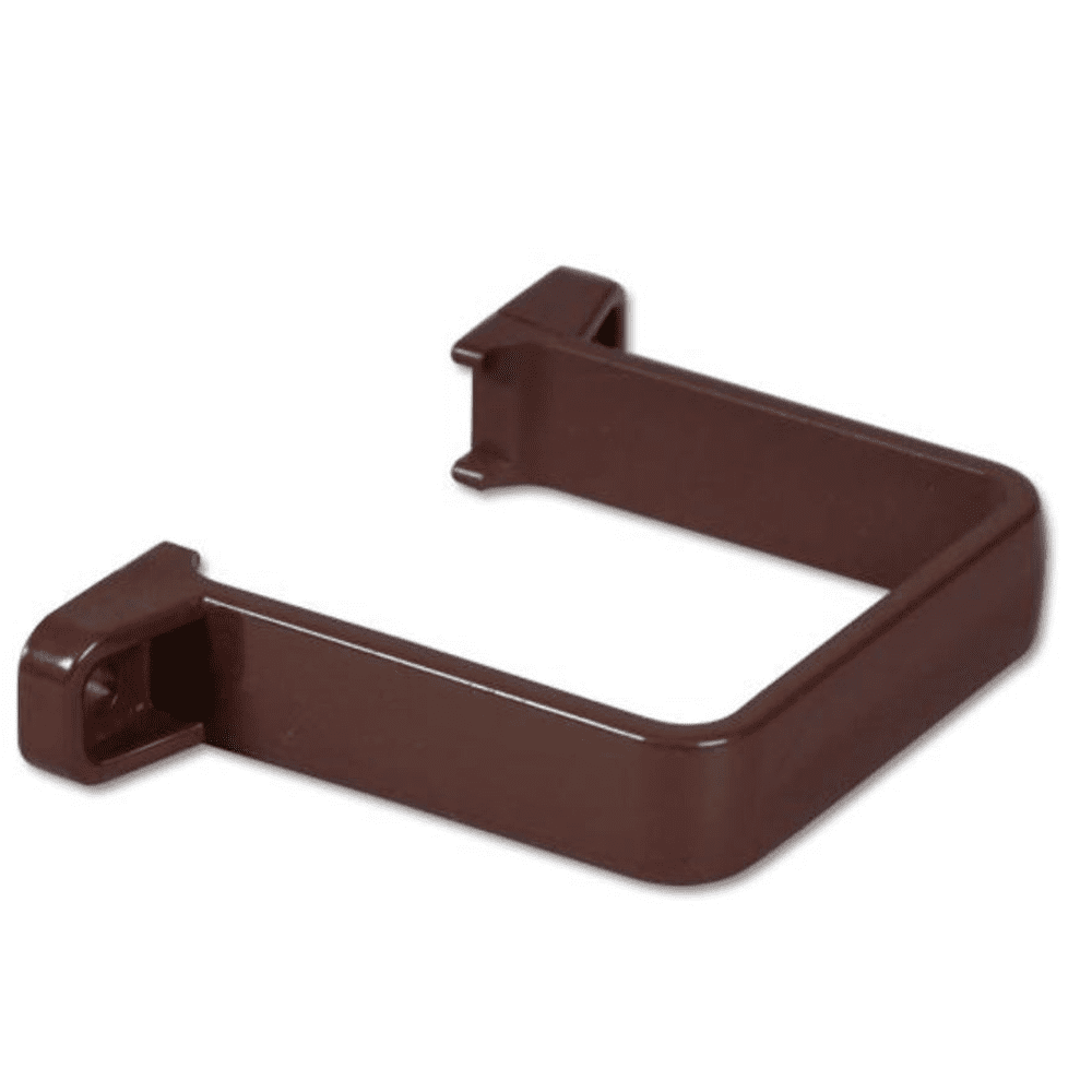 Floplast 65mm square pipe clip - flush - Brown