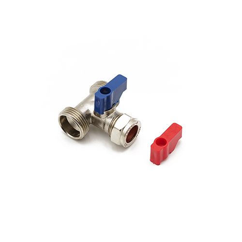 Washing machine valve tee 15mm x 3 /4" x 3/4" dual appliance