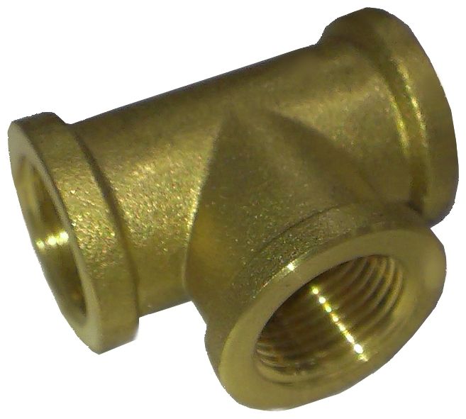 1/2" Equal Brass Tee F x F x F