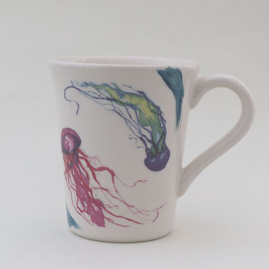 Ocean Collection Pink & Blue Jellyfish Mug