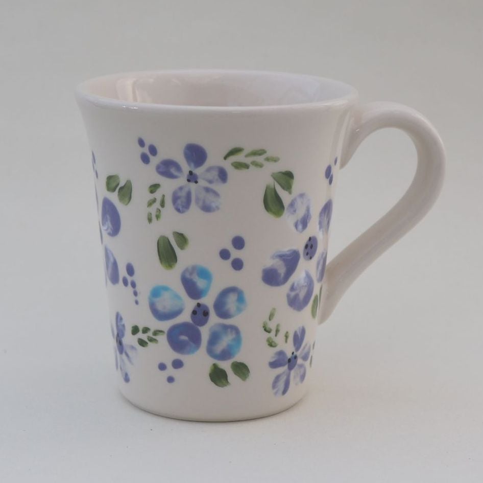 Hand Painted Flower Mug in Purple