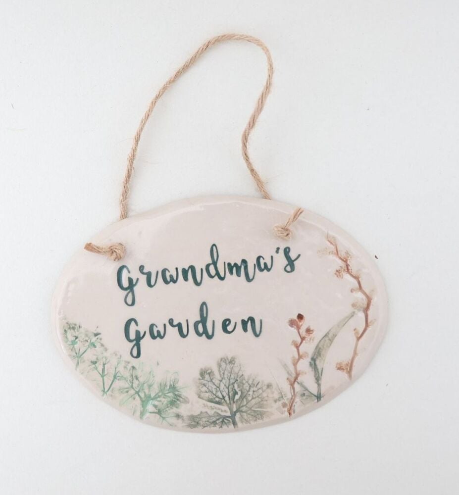 Ceramic Garden Plaque - Grandma's Garden