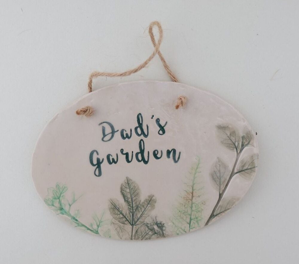 Ceramic Garden Plaque - Dad's Garden