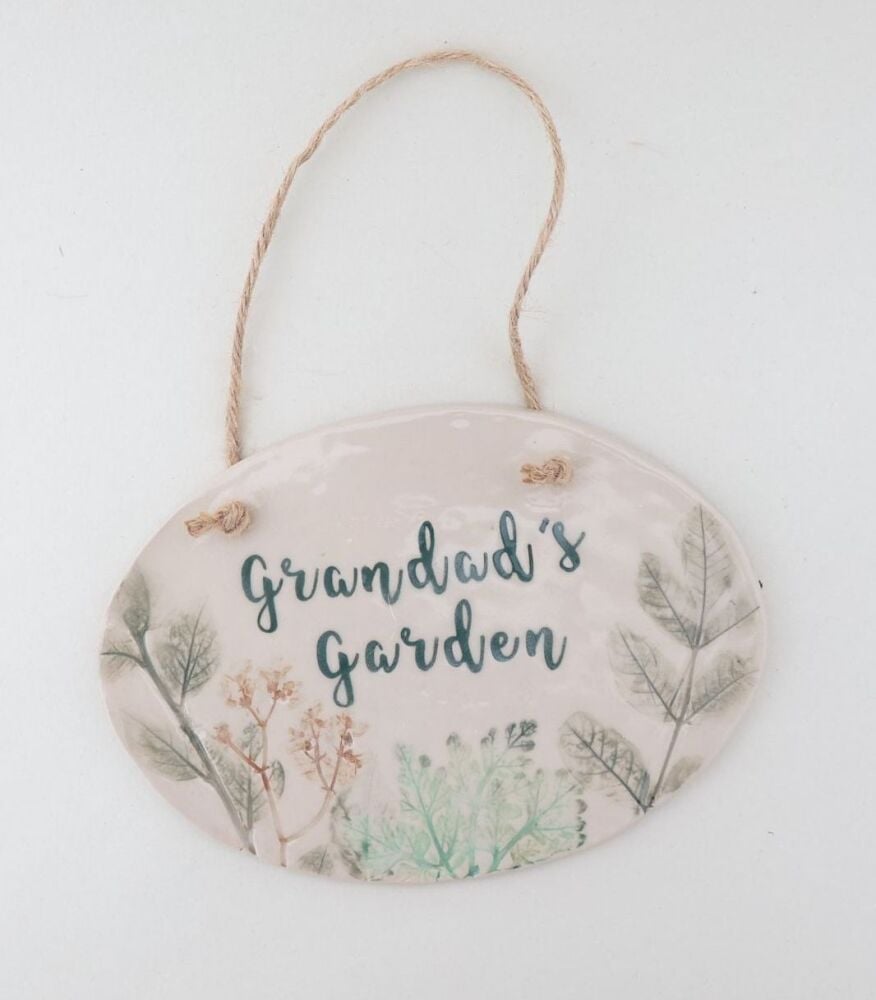 Ceramic Garden Plaque - Grandad's Garden