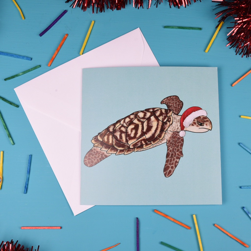 Hawksbill Turtle Christmas Card