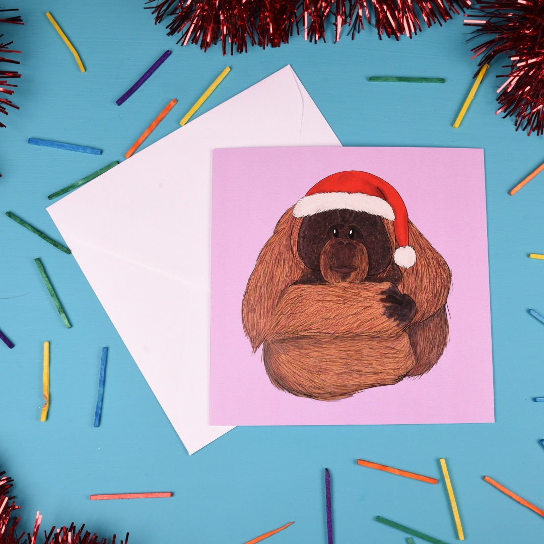 Orangutan Christmas Card